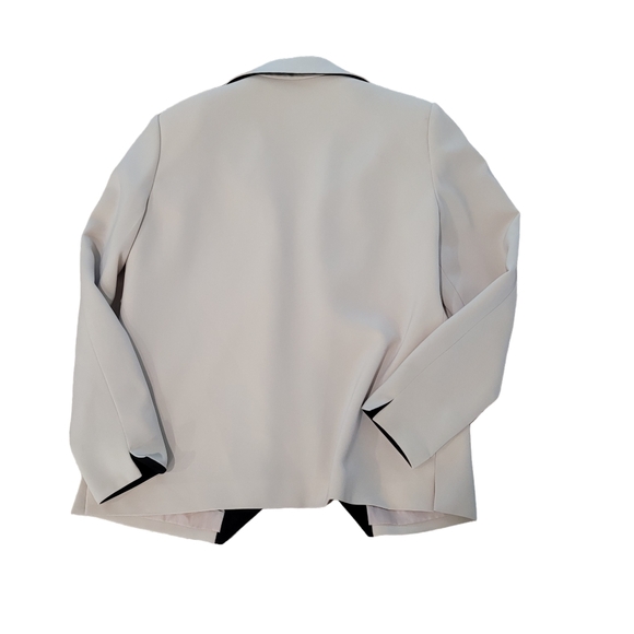 Kasper for A.S.L Women's Button Pocket Shoulder Wrap Blazer Black/White Size 8 - Picture 2 of 5